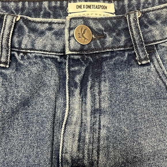 One Teaspoon High Waist Bandit Denim Shorts Size 31 - Picture 10 of 12